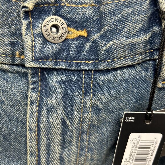 Dickies Jeans Men 34x32 Tinted Denim Wide Leg Baggy Skater Jean 5 Pocket New - Picture 6 of 7